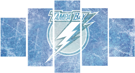 Hd Printed Tampa Bay Lightning Logo 5 Pieces Canvas - Rico Nhl Tampa Bay Lightning 3x5 Banner Flag (480x300), Png Download