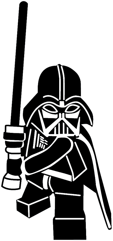 Sticker Figurine Dark Vador - Lego Star Wars Silhouette (374x798), Png Download