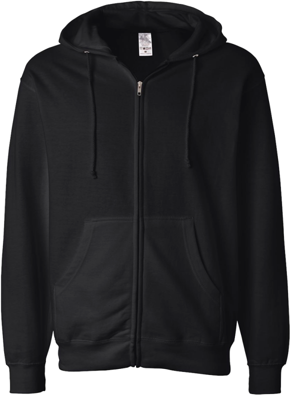 Hoodie With Zipper Png - Black Zipper Hoodie Front (550x727), Png Download