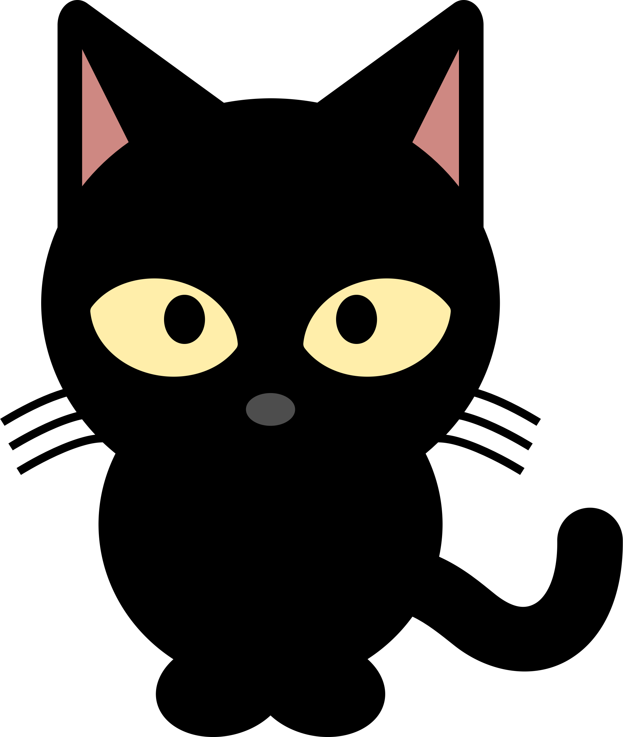 Cat Png Clipart - Black Cat Clipart (2028x2400), Png Download
