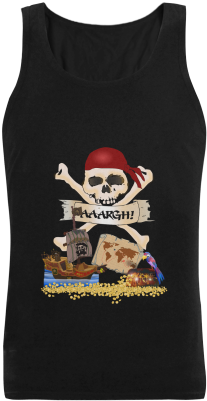 Pirate Ship, Treasure Chest And Jolly Roger Men's Shoulder-free - Iphone 5 Or 5s Wallet Case Black Bones (500x500), Png Download