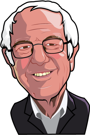 Graphic Designbernie Sanders Illustrated - Cartoon (1000x600), Png Download