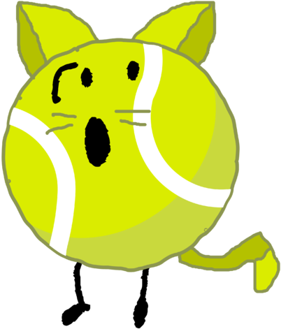 Cat Tennis Ball - Bfb Tennis Ball Intro (406x480), Png Download