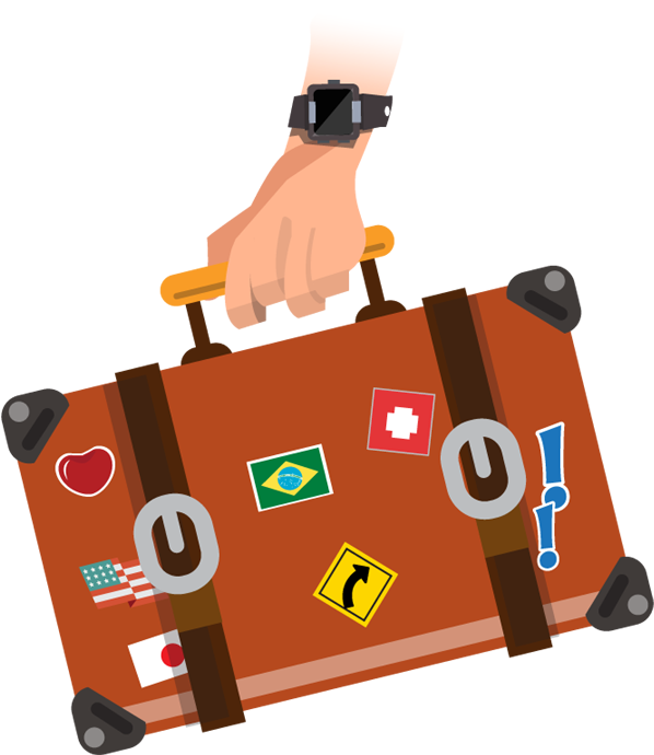 Svg Transparent Library Tourist Hand Holding Vintage - Suitcase Travel Png Transparent (600x700), Png Download