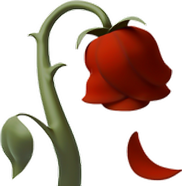 Rose Deadrose Flower Emoji Iphone Clip Library Library - Emoji Rose Iphone (616x632), Png Download