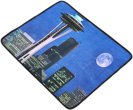 Seattle Space Needle Watercolor Beach Mat - Blue Seattle Blue Seattle Blue Seattle 60" Curtains (500x500), Png Download