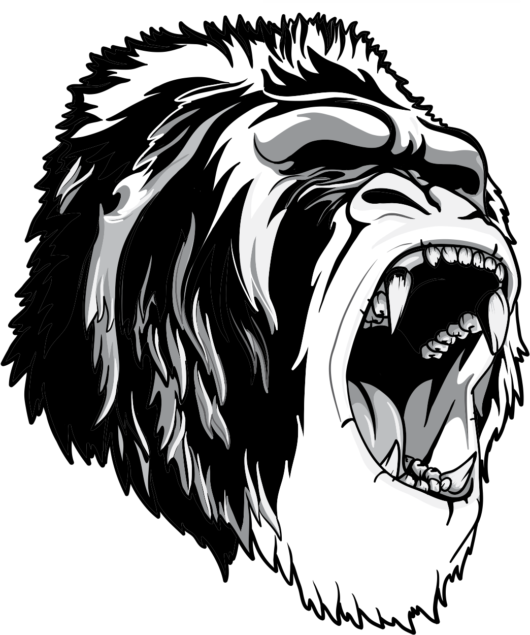 Gorilla T-shirt Ape Primate Monkey - Gorilla Drawing Png (1281x1281), Png Download