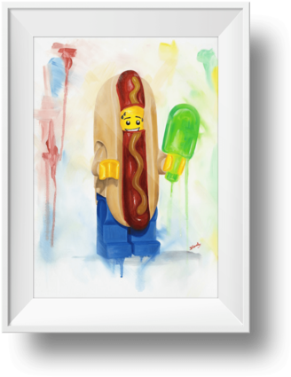 Hot Dog Print - Dog (480x480), Png Download