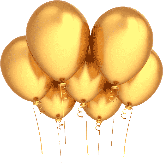 Hydrogen Gas Balloon - Gold Balloons Transparent Background (693x693), Png Download