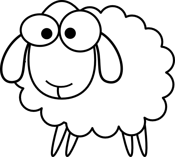 Outline Sheep Svg Clip Arts 600 X 540 Px (600x540), Png Download