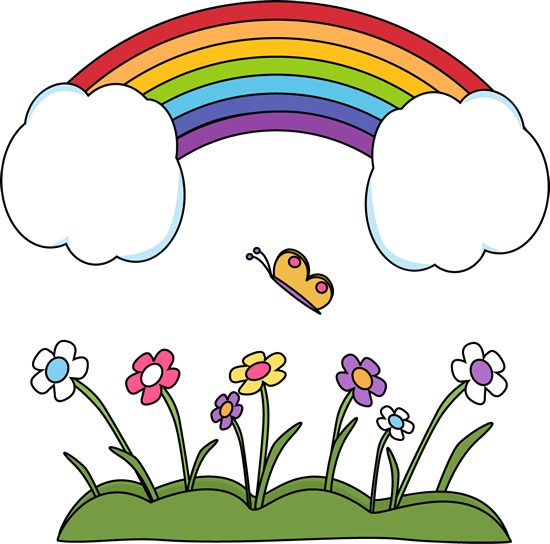 Rainbow Clipart Chalkboard - Rainbow In The Sky Clipart (550x544), Png Download