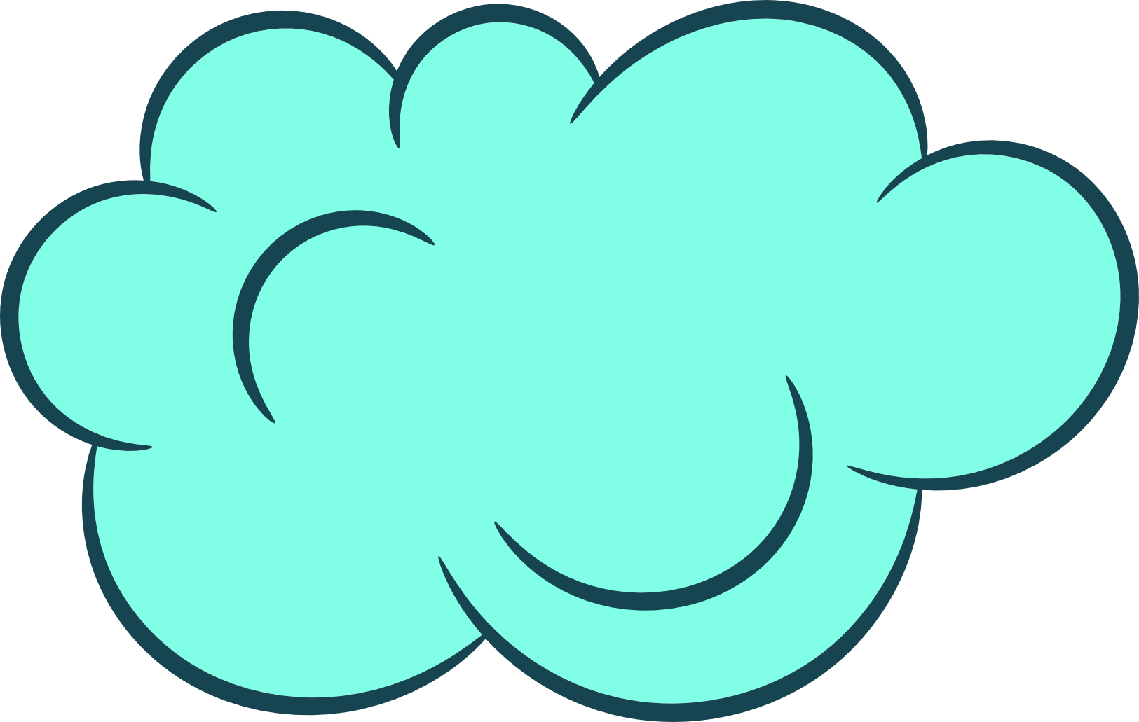 Thought Bubble Png Transparent Images - Transparent Cartoon Clouds (1625x1031), Png Download