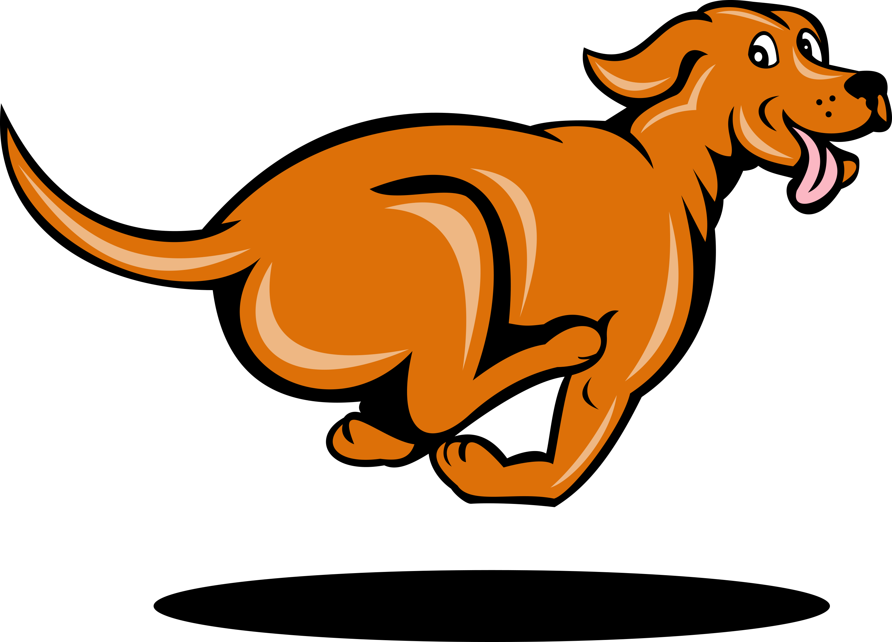 28 Collection Of Dog Running Away Clipart - Dog Running Clipart (3000x2162), Png Download
