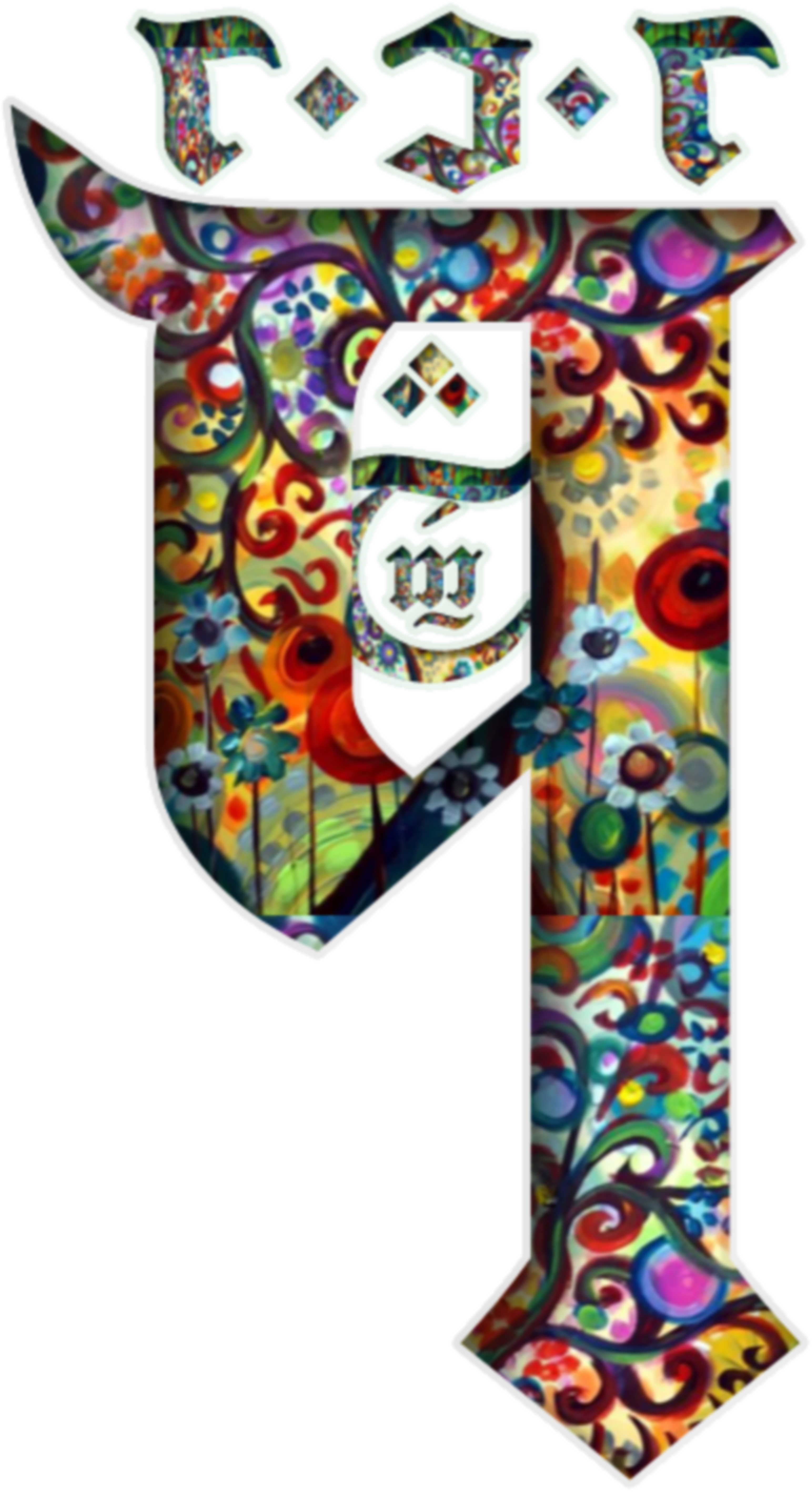 Q101 Tuilë Logo - Amazing Art Deco Paintings Custom Auto Foldable Umbrella (4200x6243), Png Download