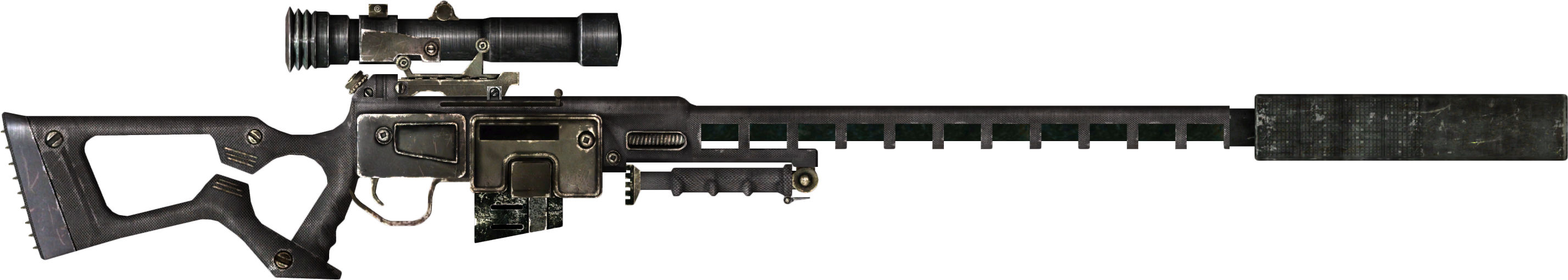 Fnv Sniper Rifle Carbon Fiber Parts Suppressor - Snipoer Rifle Png (3000x800), Png Download