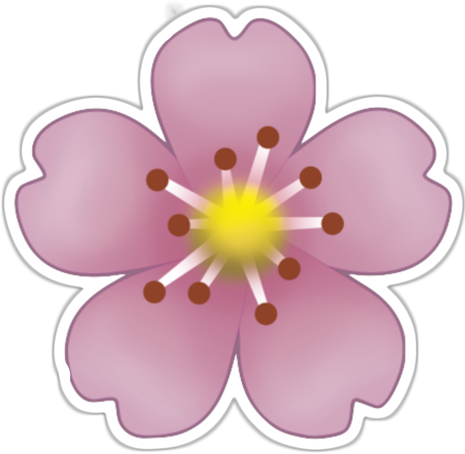 Emoji Sticker Pink Flowers Clip Art Blushing Emoji - Overlays Emoji Png (1483x1448), Png Download