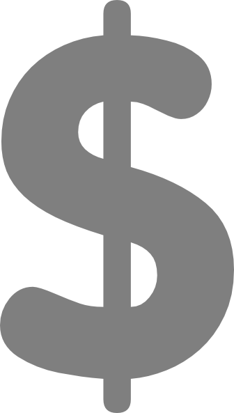 Grey Clipart Dollar Sign - Dollar Sign Grey Png (336x593), Png Download