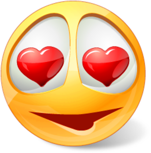 Red Eyes Clipart Emoticon - Smiley Face Love Heart (600x600), Png Download