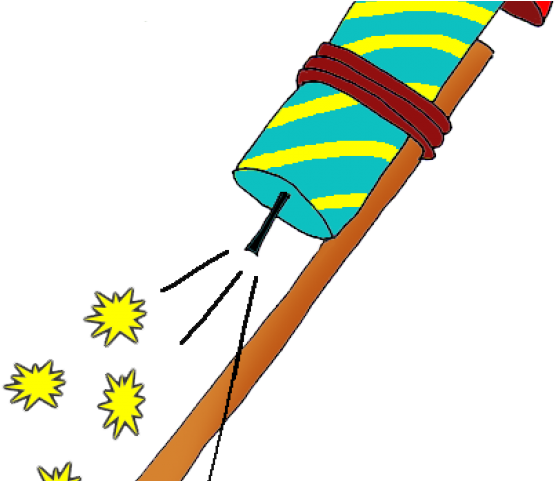 Fireworks Clipart Bottle Rocket - Firework Rocket Clipart (640x480), Png Download