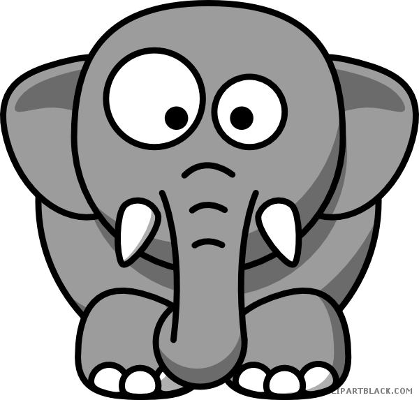 Picture Transparent Library Clipartblack Com Animal - Grey Elephant Clipart (600x573), Png Download