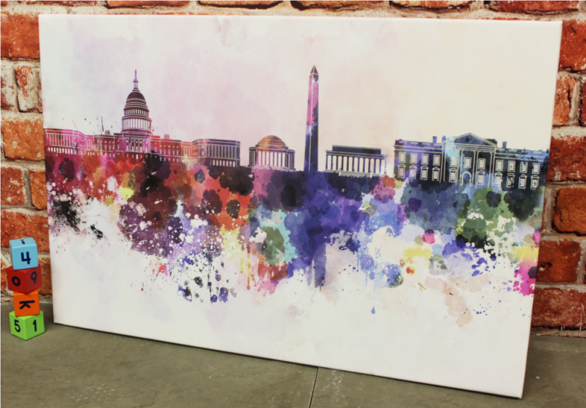 City Skylines - Umbrellas Washington Dc Watercolor (1200x1200), Png Download