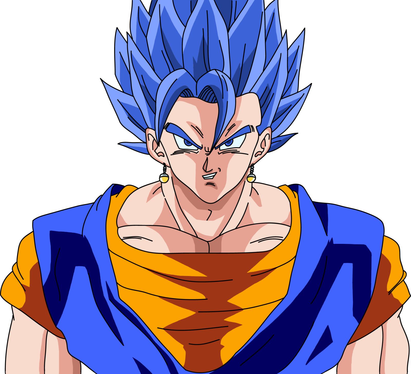 Png - Dragon Ball Z Blue Hair (1600x1457), Png Download