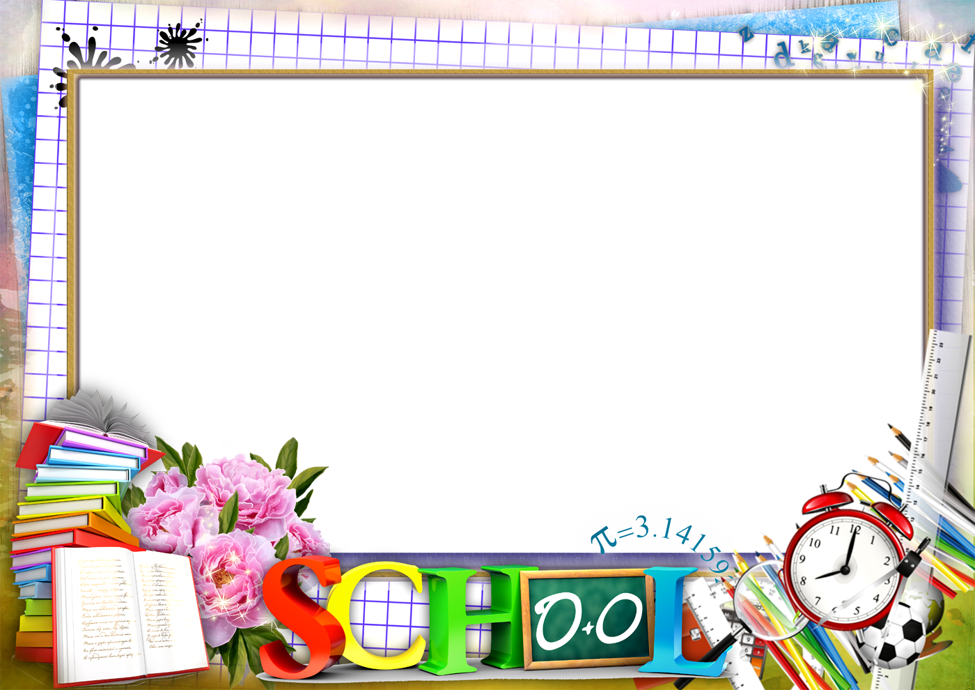 Download Png Images - School Photo Frame Png (1400x990), Png Download