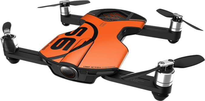 Winglsand S6 Selfie Drone W Hd Camera - Wingsland S6 Drone (orange) (714x500), Png Download