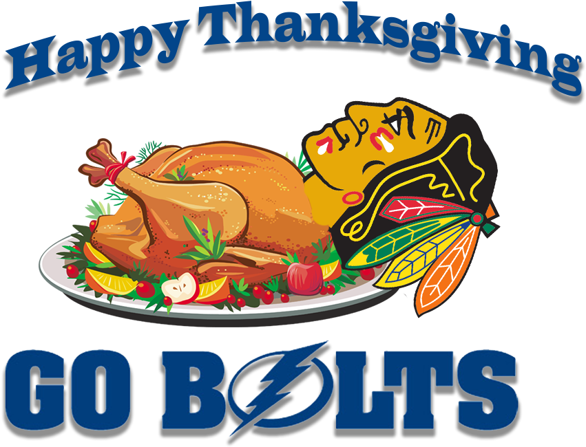 Happy Thanksgiving - Chicago Blackhawks (892x708), Png Download