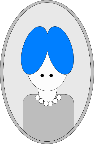 Grandma W Blue Hair Svg Clip Arts 390 X 597 Px (390x597), Png Download