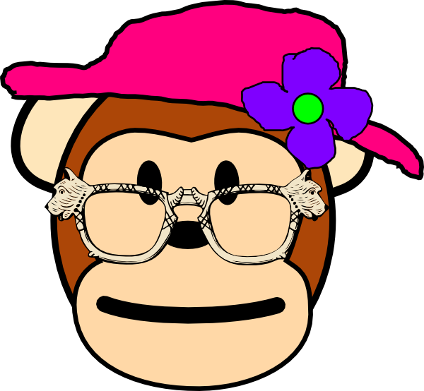 Small - Grandma Monkey Clipart (600x554), Png Download