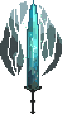 My Friend Darby61 Made This Awesome Moonlight Greatsword - Moonlight Sword Pixel Art (259x475), Png Download