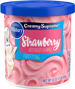 Creamy Supreme® Strawberry Flavored Frosting - Pillsbury Creamy Supreme Frosting, Strawberry - 16 (400x400), Png Download