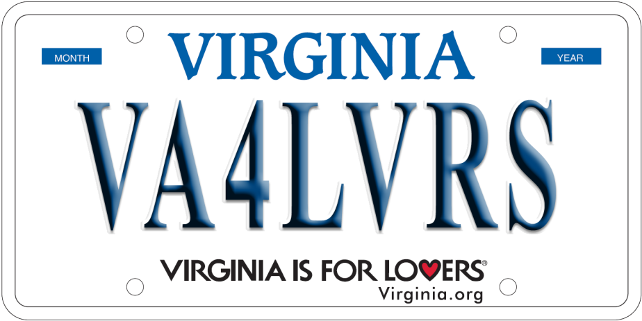 Virginia Is For Lovers License Plate (960x479), Png Download