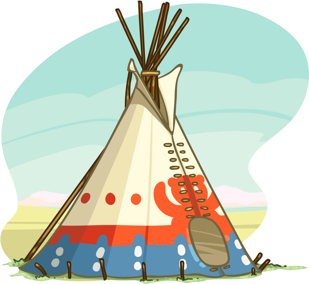 Teepee - Native Americans Reservation Clip Art (1024x1024), Png Download