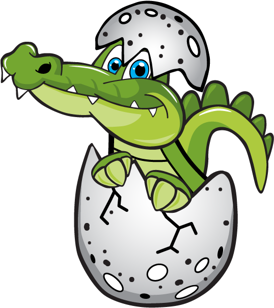Gator In His Egg - Clip Art (720x720), Png Download