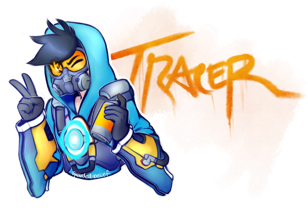 Tracer Overwatch Tracer Overwatch Overwatch Tracer - Cartoon (1024x734), Png Download