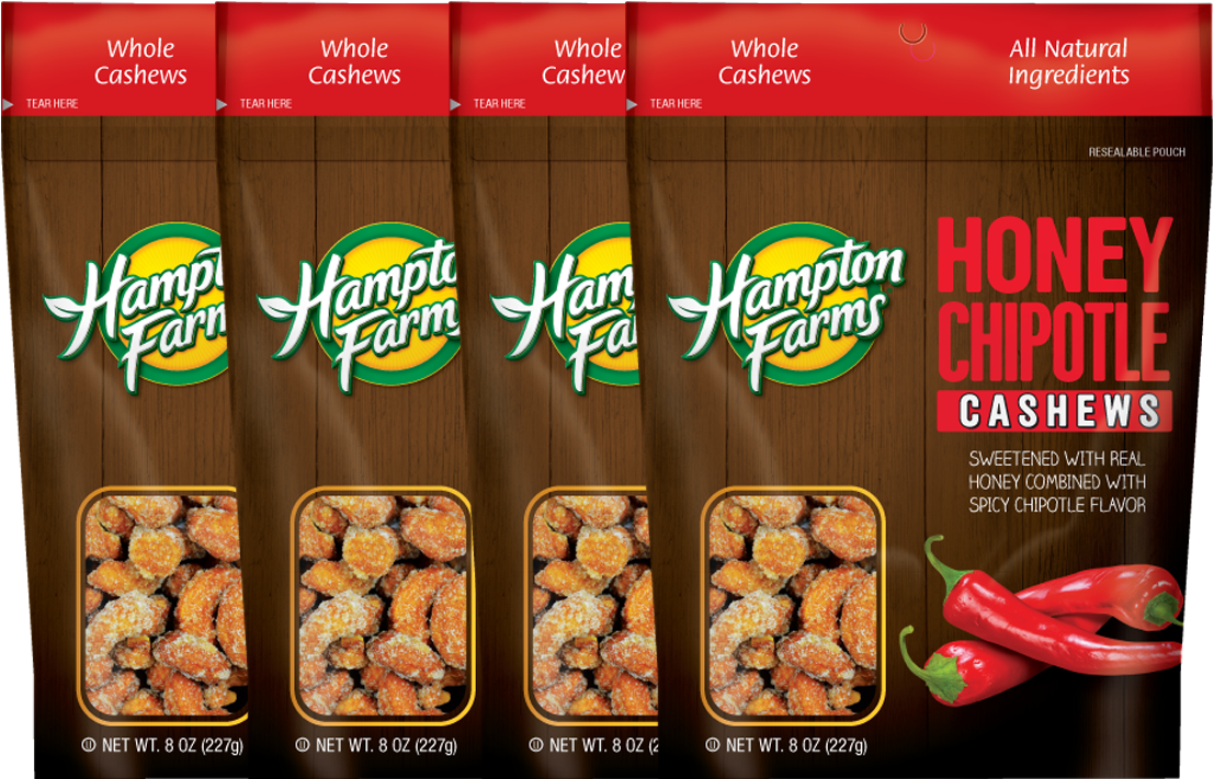 Honey Chipotle Cashews - Hampton Farms Peanuts, Raw - 1 Lb (1280x1280), Png Download