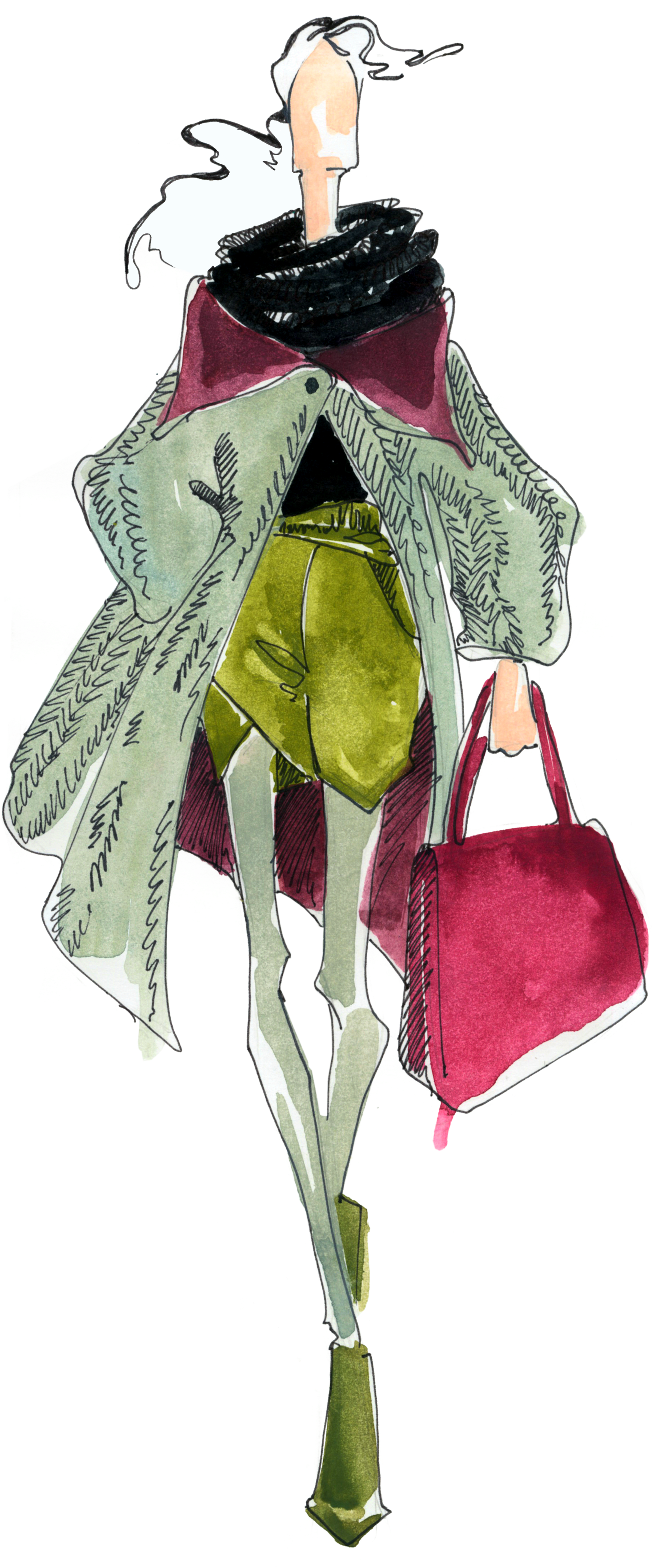 #olgako #fashionillustration #illustration #watercolor - Illustration (1760x4190), Png Download