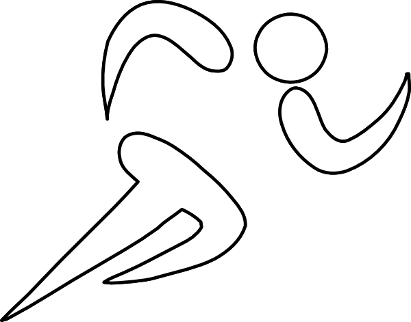 Jpg Transparent Library Athlete Clipart Crouched - Athlete Png White (600x471), Png Download