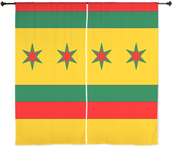 Rasta Chicago Flag Curtains $53 - Chicago (350x350), Png Download