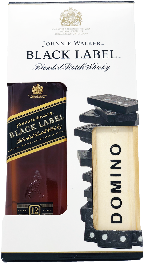 Johnnie Walker Black Label Scotch Whisky With Dominos - Johnnie Walker Black Label Whisky 1 Litre (960x1280), Png Download