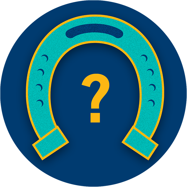 A Horseshoe With A Question Mark Below It - Odds (637x637), Png Download
