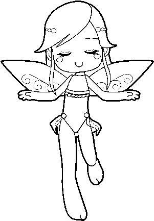 Fairy Flying Coloring Page - Illustration (600x470), Png Download
