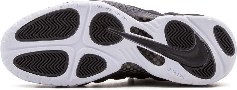 Nike Air Foamposite Pro 11.5 Shoes Black / White 624041 (1000x600), Png Download