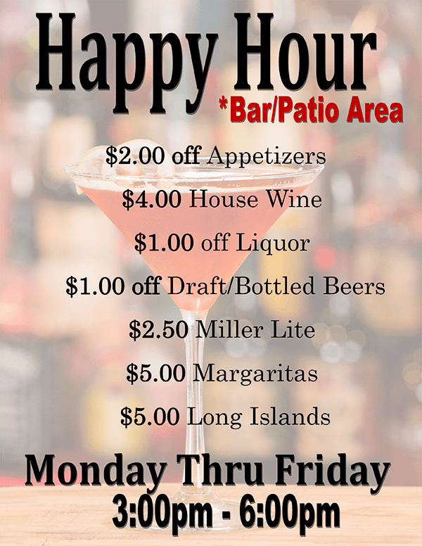 Happy Hour Specials - Poster (600x776), Png Download