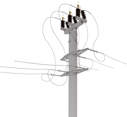 Equipment For Medium Voltage Overhead Power Lines - Surge Arrester Medium Voltage (542x395), Png Download