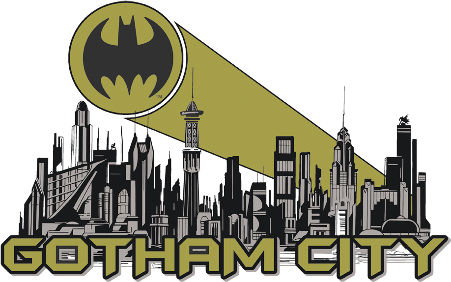 Batman Gotham Skyline Pullover Hoodie - Batman (936x639), Png Download