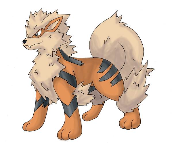 Growlithe Drawing Ninetails - Arcanine Drawing (600x508), Png Download