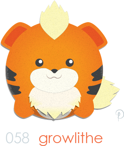 Growlithe The Fire Puppy Pokemon - Growlithe (672x629), Png Download